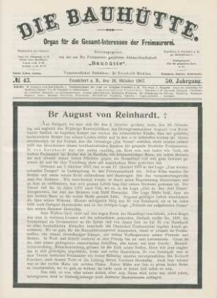 No. 43. Frankfurt a. M., den 26. Oktober 1907. 50. Jahrgang.