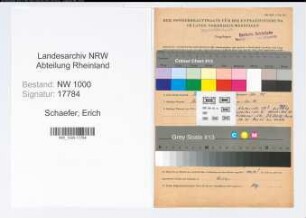 Entnazifizierung Erich Schaefer, geb. 21.09.1912 (Techn.Inspektor)