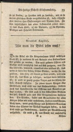 Neuntes Kapitel. Wie man die Bibel lesen muß