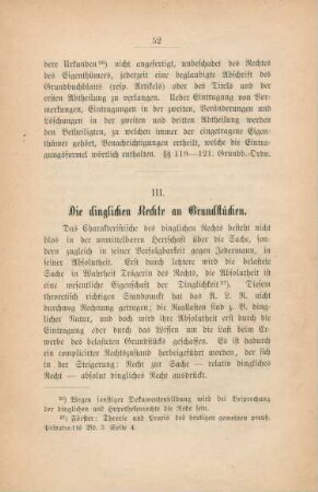 III. Die dinglichen Rechte an Grundstücken