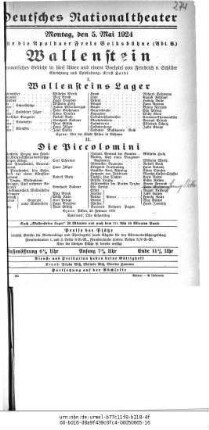Wallenstein [Wallensteins Lager; Die Piccolomini]