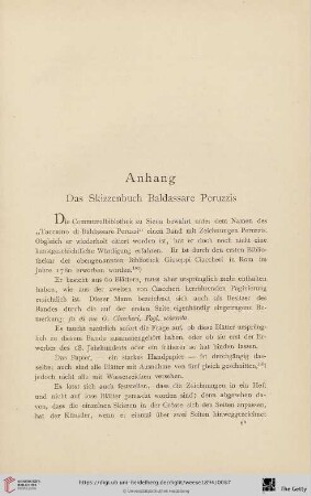 Anhang: Das Skizzenbuch Baldassare Peruzzis