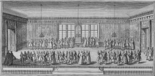Residenzschloss Dresden, Nordflügel, Propositionssaal, Ansicht : Stich von 1719