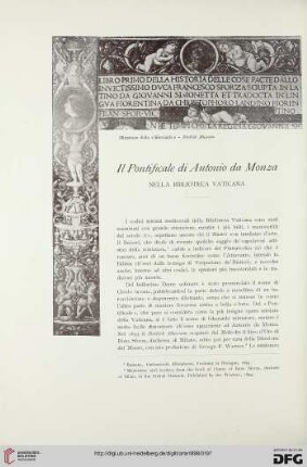 1: Il pontificale di Antonio da Monza
