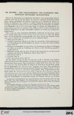 Zur Lokalisierung und Datierung der ältesten deutschen Blockbücher