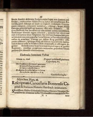 Adjunctum Num. 18.