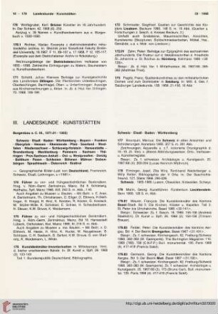 III. Landeskunde. Kunststätten