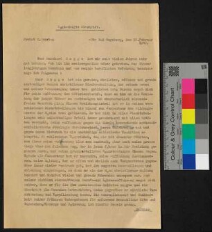 Beglaubigte Abschrift.- Eine englische Überstzung der beglaubigten Abschrift liegt bei.- Ferner ist noch ein Anschreiben Admiral Rogges an Probst Sontag beigefügt - Dokumente unmittelbar nach dem 2. Weltkrieg, u.a. Entnazifizierungsverfahren