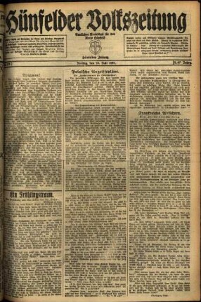 Ausgabe vom Freitag, den 29. Juli 1921.