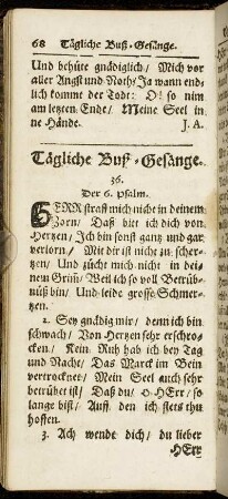 Tägliche Buß-Gesänge.