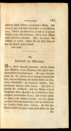 28. Friederike an Albertinen.