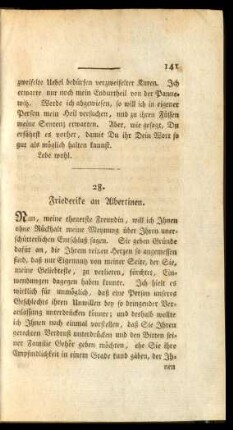 28. Friederike an Albertinen.