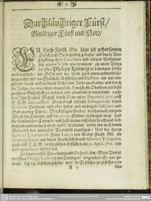 Durchläuchtigter Fürst, Gnädiger Fürst und Herr