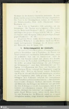 3. Vorbereitungsarbeit der Lehrkräfte