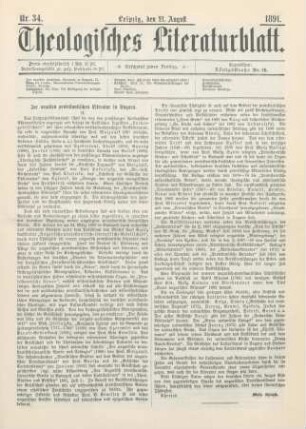 321-322 Zur neuesten protestantischen Literatur in Ungarn