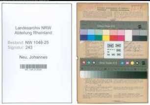 Entnazifizierung Johannes Neu , geb. 08.12.1894 (Lehrer)