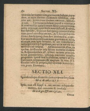 Sectio XLI. - XL.