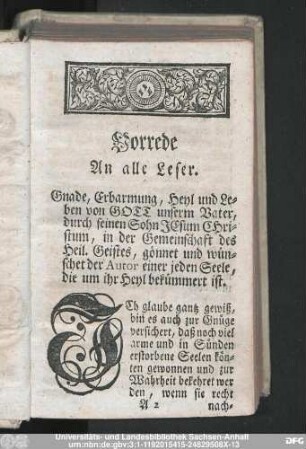 Vorrede An alle Leser.