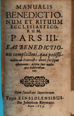 Manuale Benedictionum et rituum, qui saepius extra ecclesias exercendi occurrunt