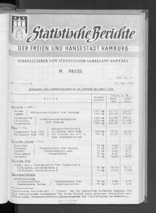 Erzeuger- und Großhandelspreise in Hamburg im April 1964 : Lfd. Nr. 19