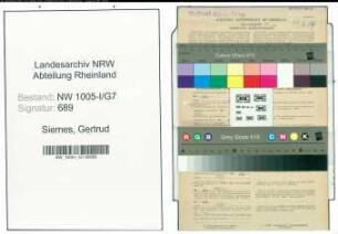 Entnazifizierung Gertrud Siemes , geb. 06.09.1902 (Angestellte)