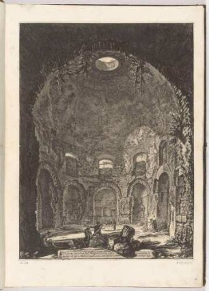 Veduta interna del Tempio della Tosse (Innenansicht des Tempio della Tosse), aus der Folge "Vedute di Roma"