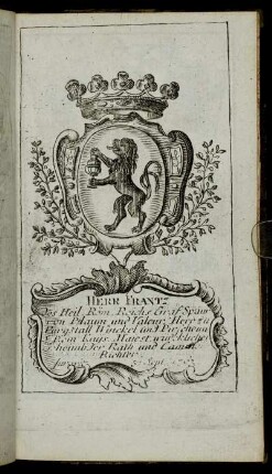 Herr Frantz[...] - Herr Iohann Sigmund Carl Freÿherr von Thüngen[...]