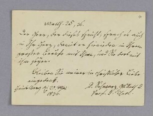 D... Schwarz. – Heidelberg, 20.05.1836