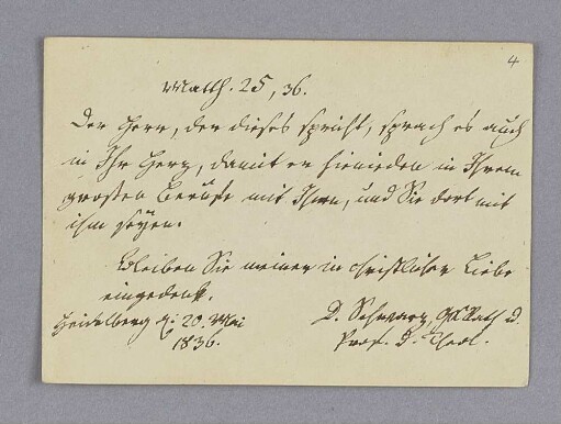 D... Schwarz. – Heidelberg, 20.05.1836