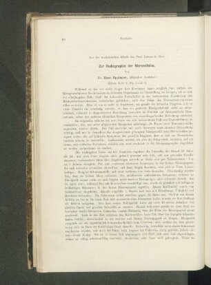 Zur Radiographie der Nierensteine.