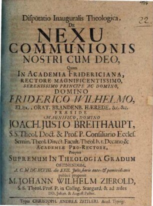 Diss. inaug. theol. de nexu communionis nostri cum Deo