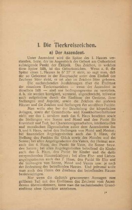 1. Die Tierkreiszeichen