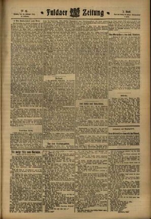 Zweite Ausgabe vom Montag, den 20. Februar 1911.