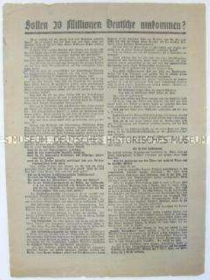 Propagandaflugblatt der Deutschsozialen Partei mit antisemitischer und antikommunistischer Polemik