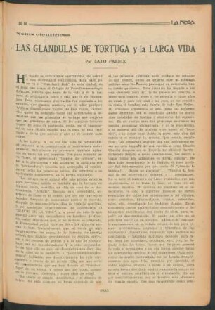 Notas científicas : Las glándulas de tortuga y la larga vida
