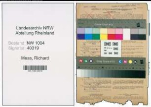 Entnazifizierung Richard Maas , geb. 02.01.1904 (Polizeibeamter)