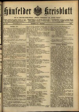 Ausgabe vom Samstag, den 08. November 1913.