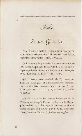 Cartes Générales