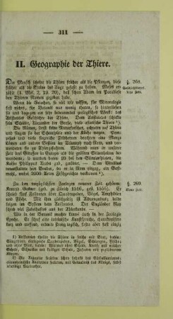 II. Geographie der Thiere