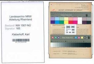 Entnazifizierung Karl Kleberhoff , geb. 20.11.1894 (Lohnbuchhalter)
