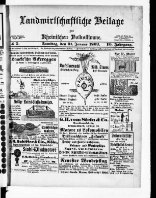 Landwirtschaftliche Beilage zur Rheinische Volksstimme. 1901-1904