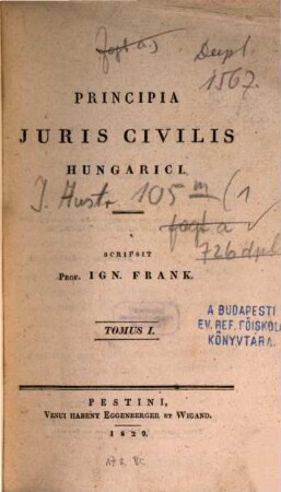 Principia juris civilis Hungarici, 1