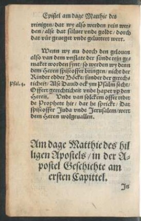 Am dage Matthie des hilligen Apostels ...