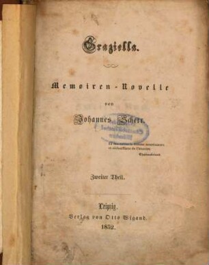Graziella : Memoiren-Novelle von Johannes Scherr. 2