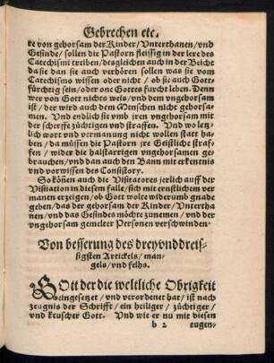 Von besserung des dreyunddreissigsten Artickels/ mangels/ und felhs.