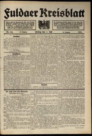 Ausgabe vom Freitag, den 07. Juli 1911.
