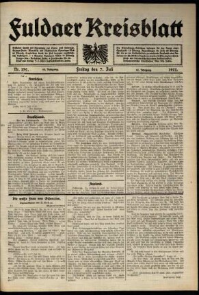 Ausgabe vom Freitag, den 07. Juli 1911.