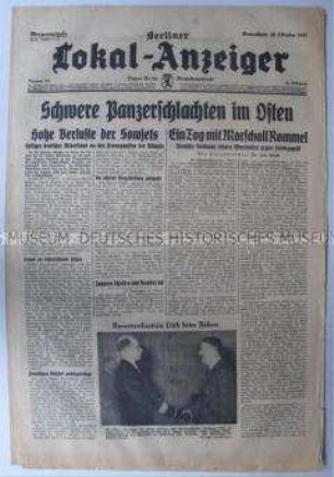 Tageszeitung "Berliner Lokal-Anzeiger" zum Kriegsgeschehen an der Ostfront und in Nordafrika