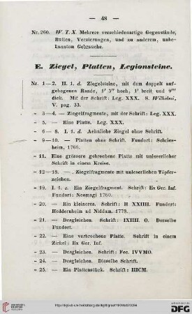 E: Ziegel, Platten, Legionsteine