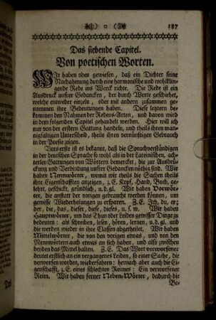 Das siebende Capitel. Von poetischen Worten.